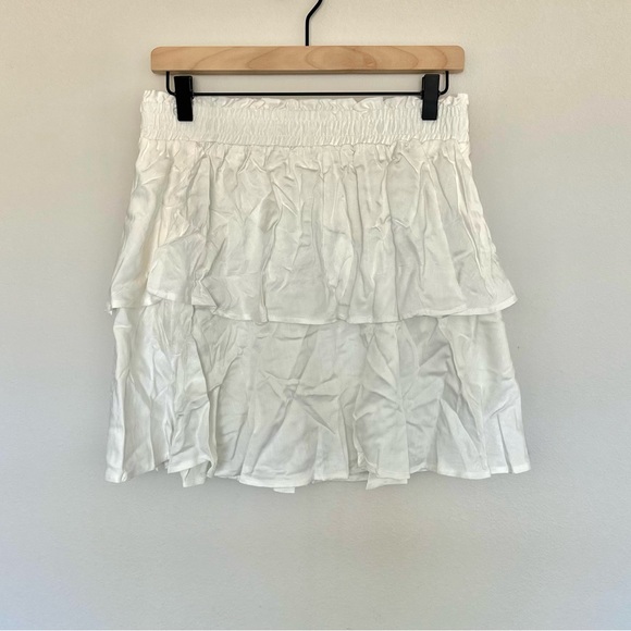 NWT Women’s Ruffle Skirt High Waist Flowy Mini Skirt - Picture 2 of 4